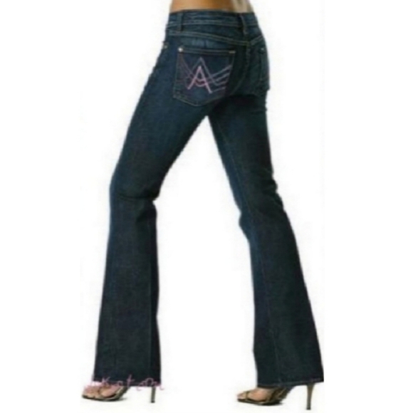 7 For All Mankind Denim - 7 for all Mankind Pink-Stitched "A Pocket" Jeans